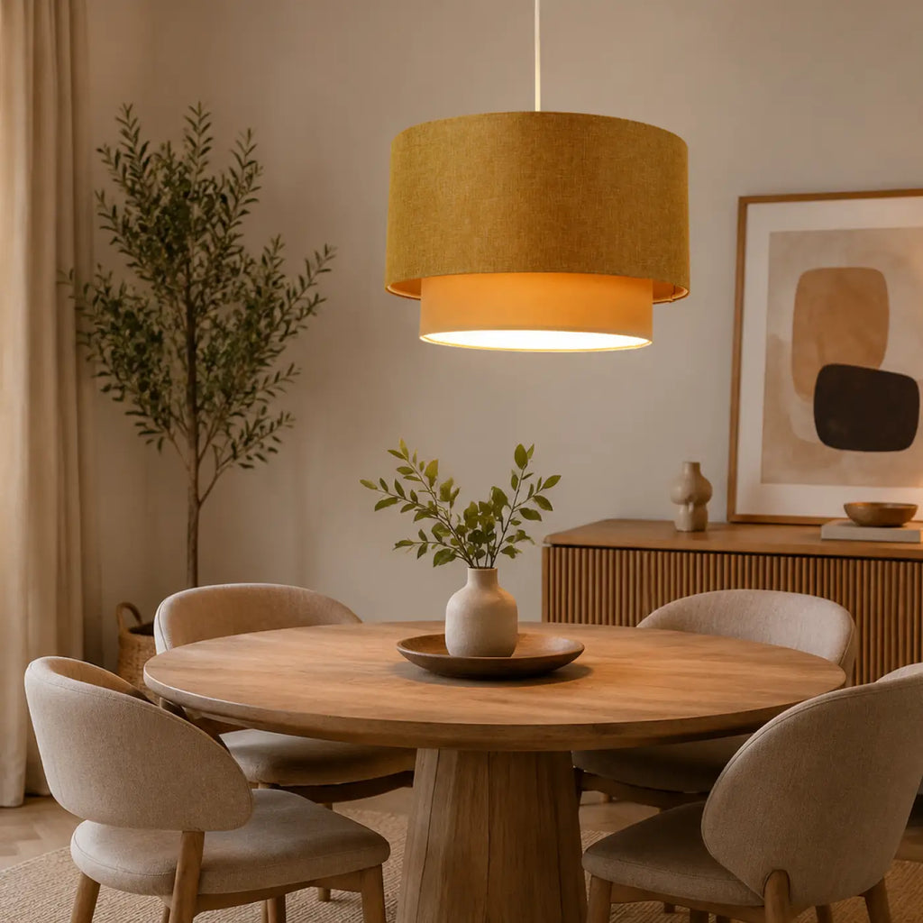 Suspension en tissu caramel et crème, tailles S, M ou L