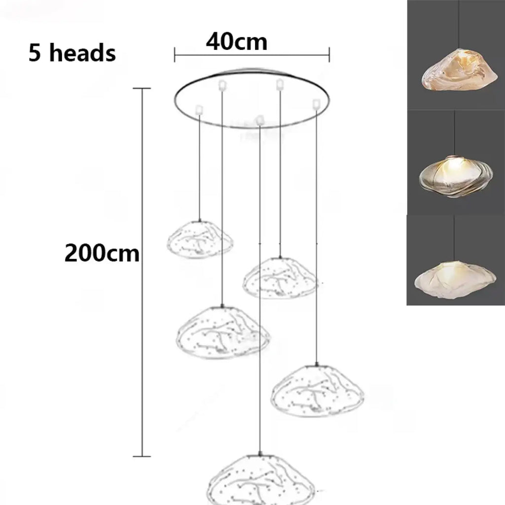 Suspension cascade en verre organique, tailles S à XL