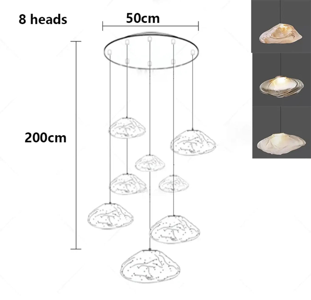 Suspension cascade en verre organique, tailles S à XL