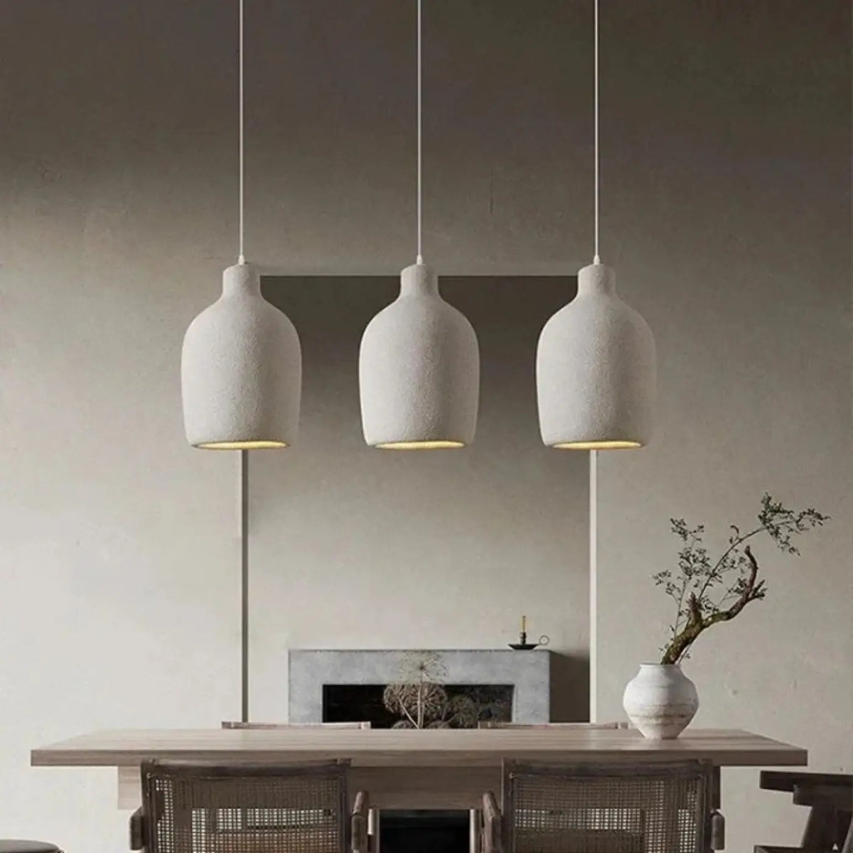 Suspension en céramique sobre, marron ou blanc, trois tailles