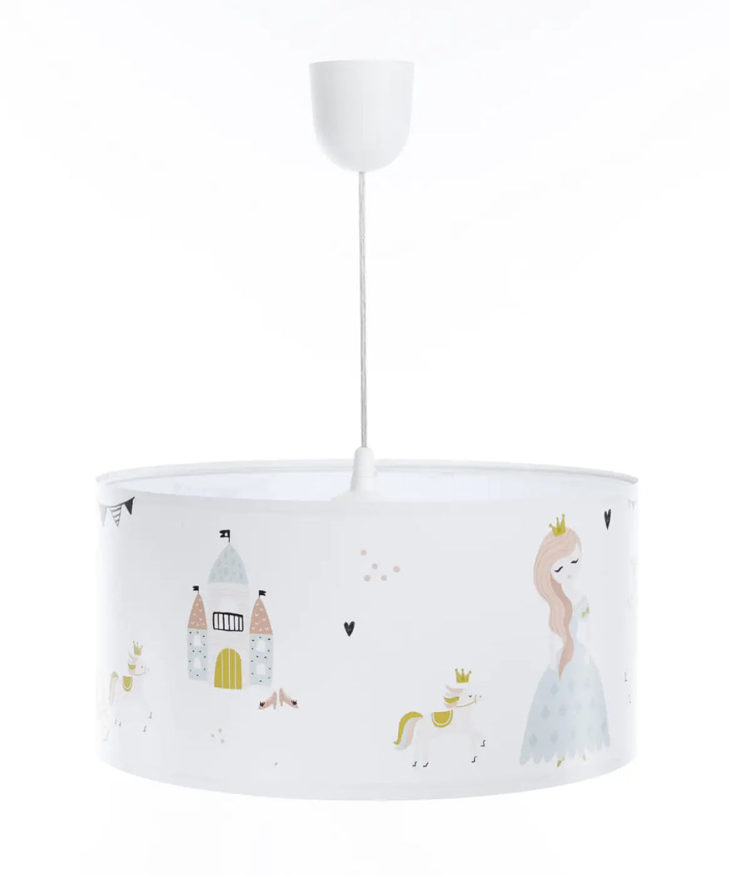 Suspension enfant princesse, cylindre rose et doré, trois tailles