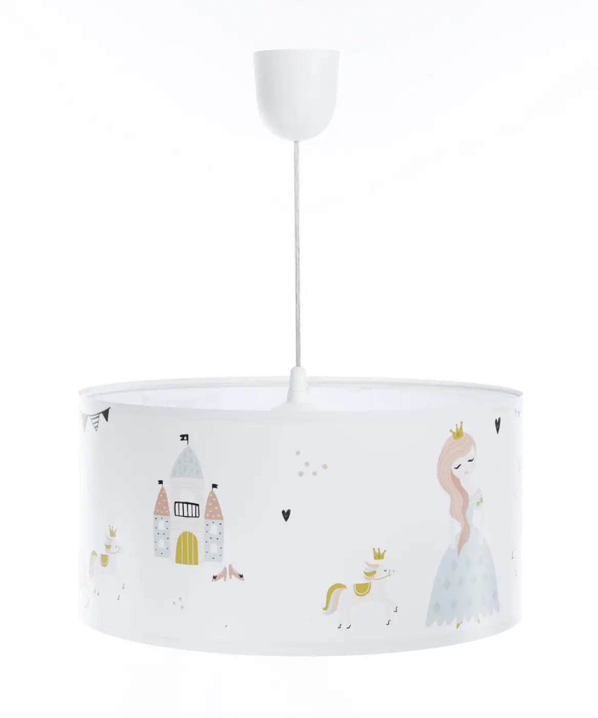 Suspension enfant princesse, cylindre rose et doré, trois tailles