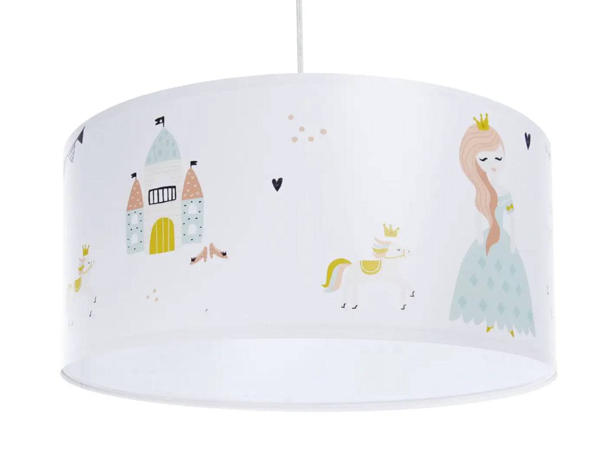 Suspension enfant princesse, cylindre rose et doré, trois tailles