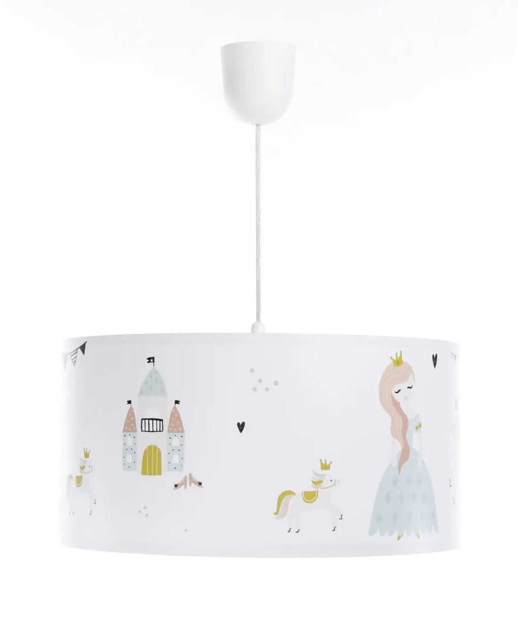 Suspension enfant princesse, cylindre rose et doré, trois tailles