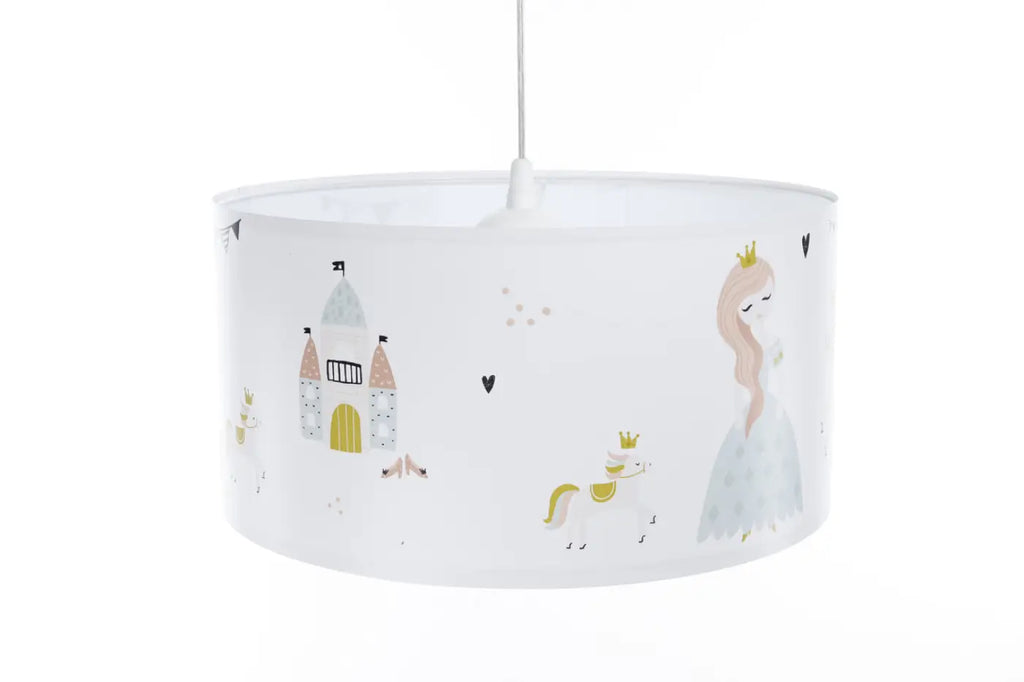 Suspension enfant princesse, cylindre rose et doré, trois tailles