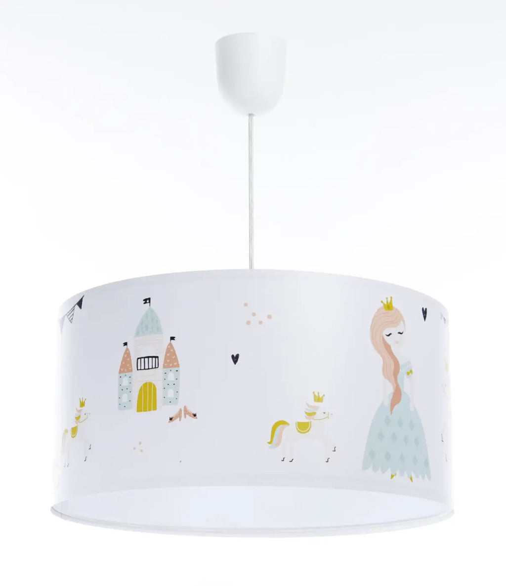 Suspension enfant princesse, cylindre rose et doré, trois tailles