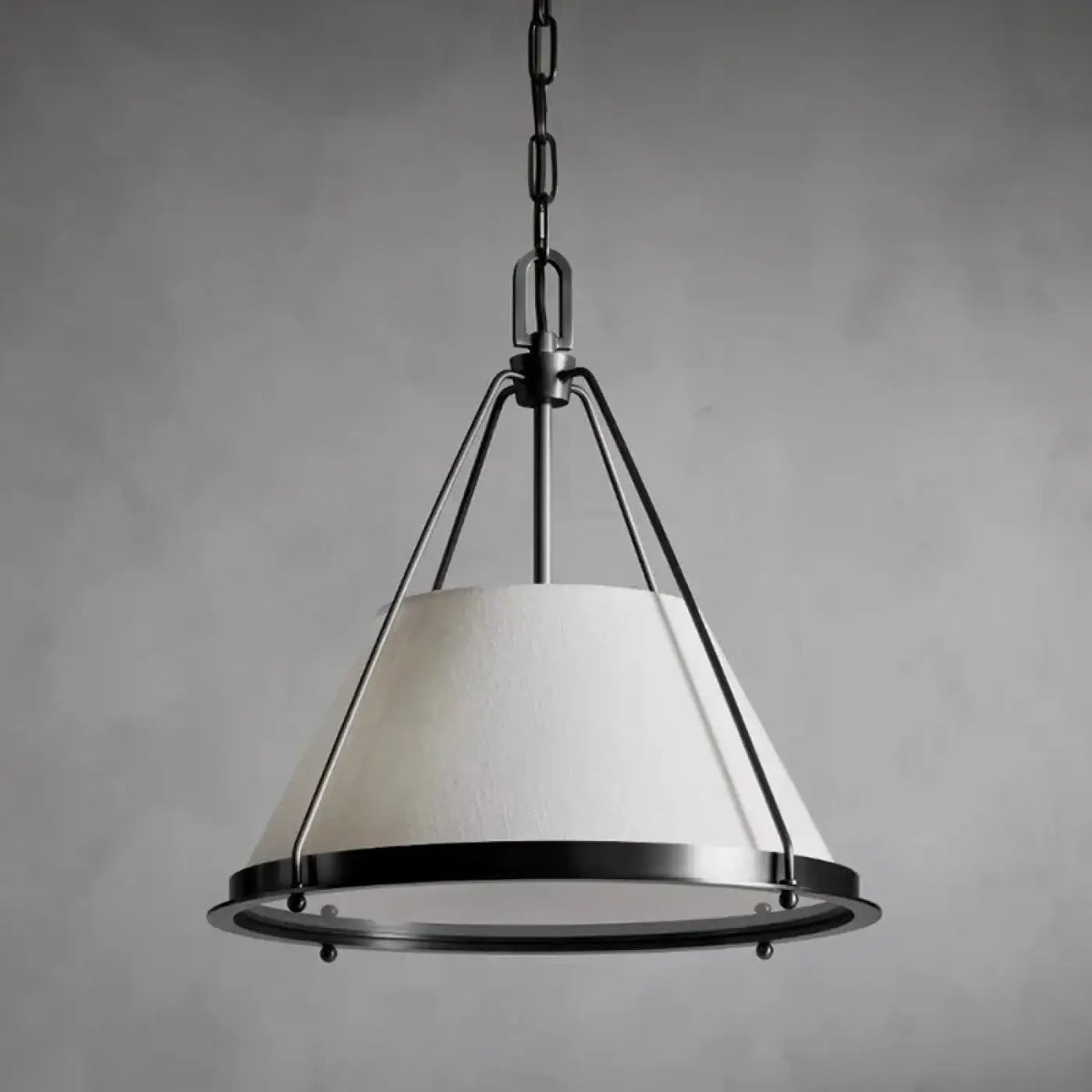 Suspension vintage en tissu et métal, noire ou dorée, noir