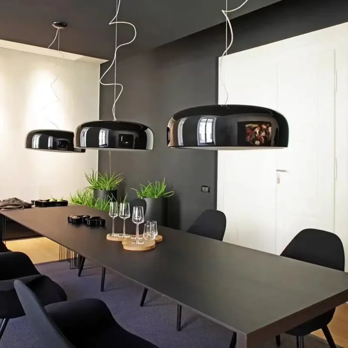 Suspension classique pour cuisine scandinave, noire ou blanche, noir