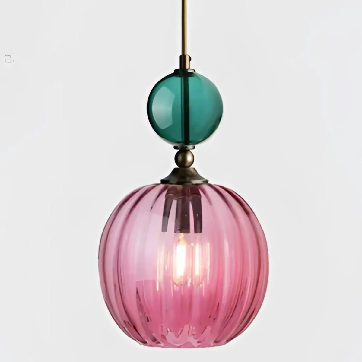 Suspension en verre coloré, rose, noir, marron ou jaune, rose