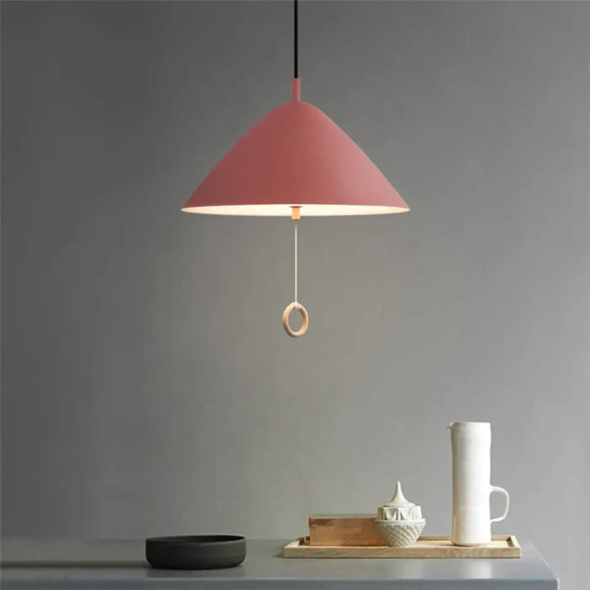 Suspension conique minimaliste, cinq coloris, trois tailles