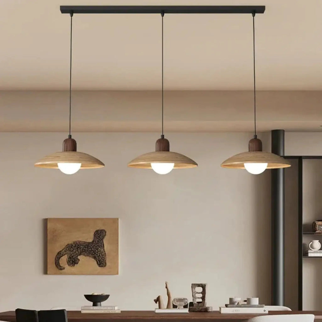 Suspension verre et métal, une à trois têtes, marron ou beige
