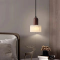 Suspension en marbre et bois naturel, style contemporain, marron