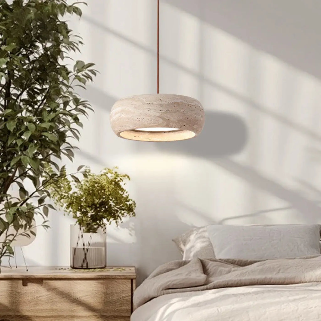 Suspension pierre et métal, une, deux ou trois lampes