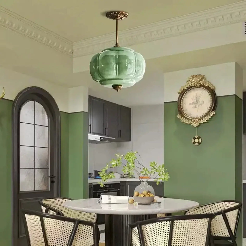 Suspension contemporaine en verre opale, blanche ou verte