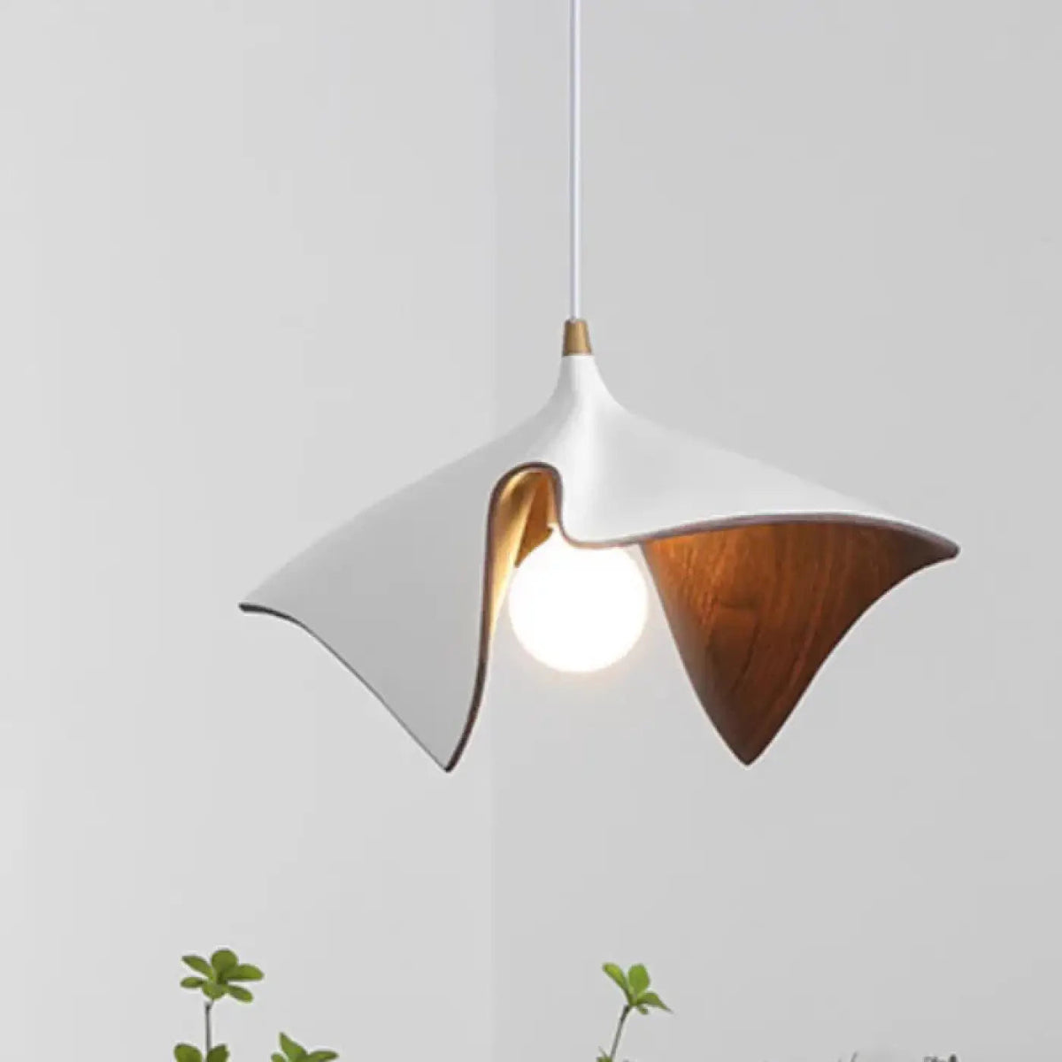 Suspension contemporaine à finition bois, blanc, marron ou noir, blanc