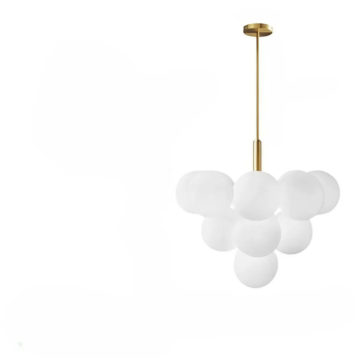 Suspension à globes en verre givré, doré ou noir, trois modèles, doré