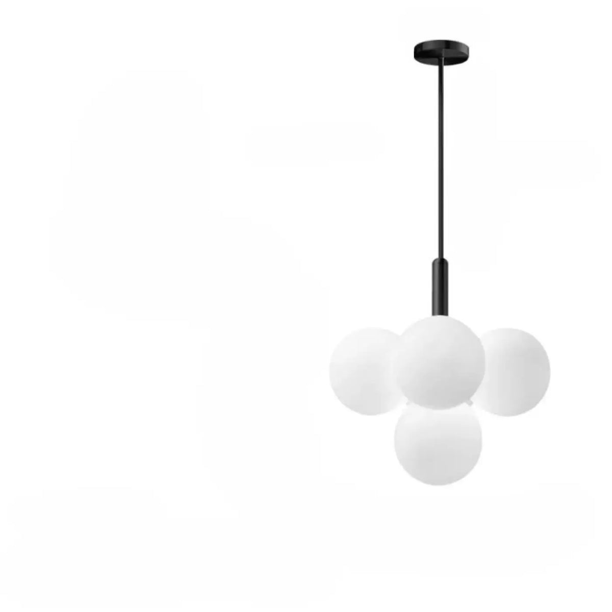 Suspension à globes en verre givré, doré ou noir, trois modèles