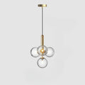 Suspension à globes en verre givré, doré ou noir, trois modèles, doré