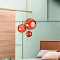 Suspension grappe de boules en verre coloré, blanc chaud ou froid