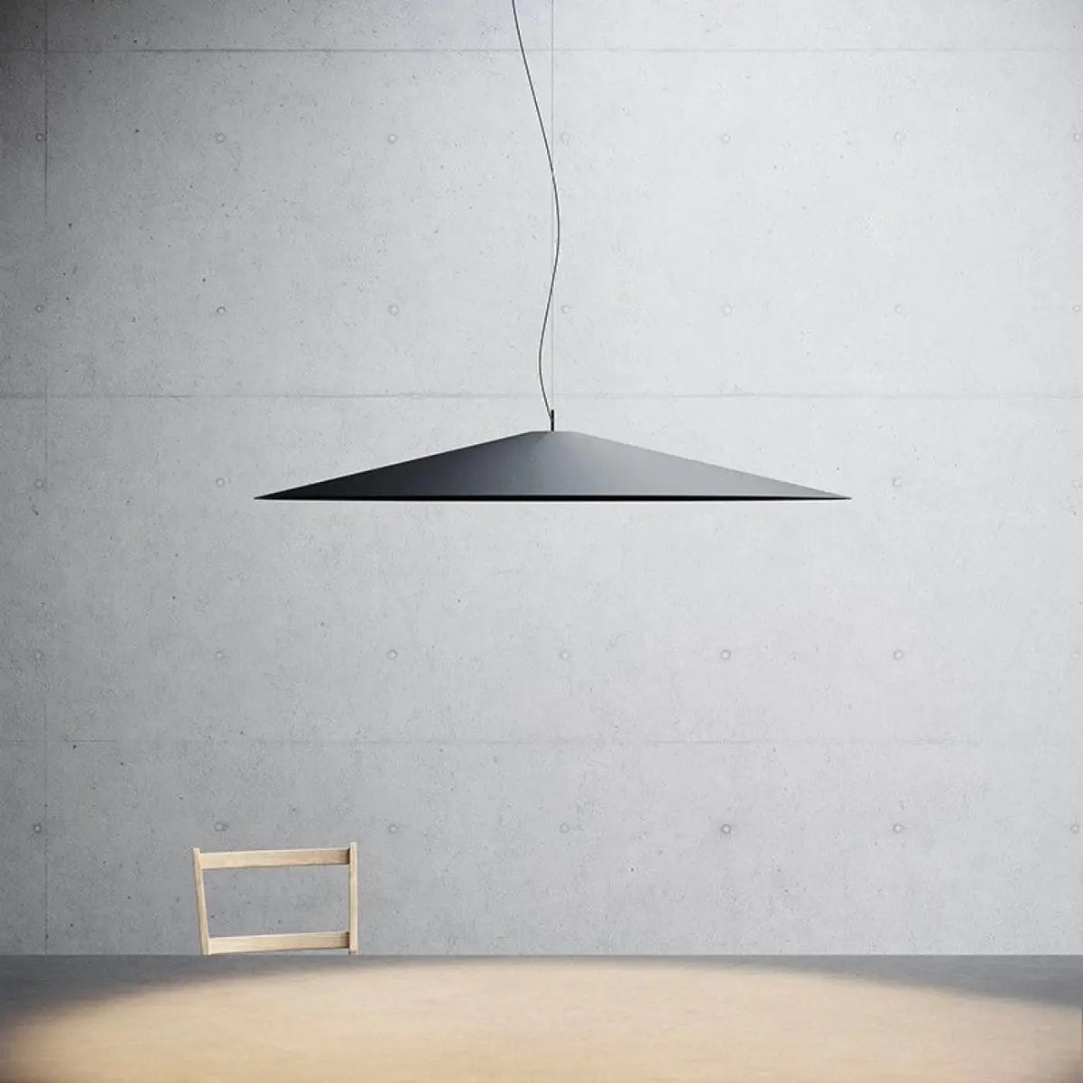 Suspension linéaire sobre, noire ou blanche, lumière au choix