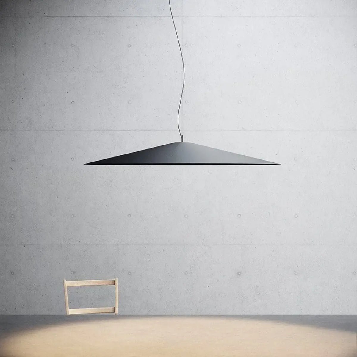 Suspension linéaire sobre, noire ou blanche, lumière au choix