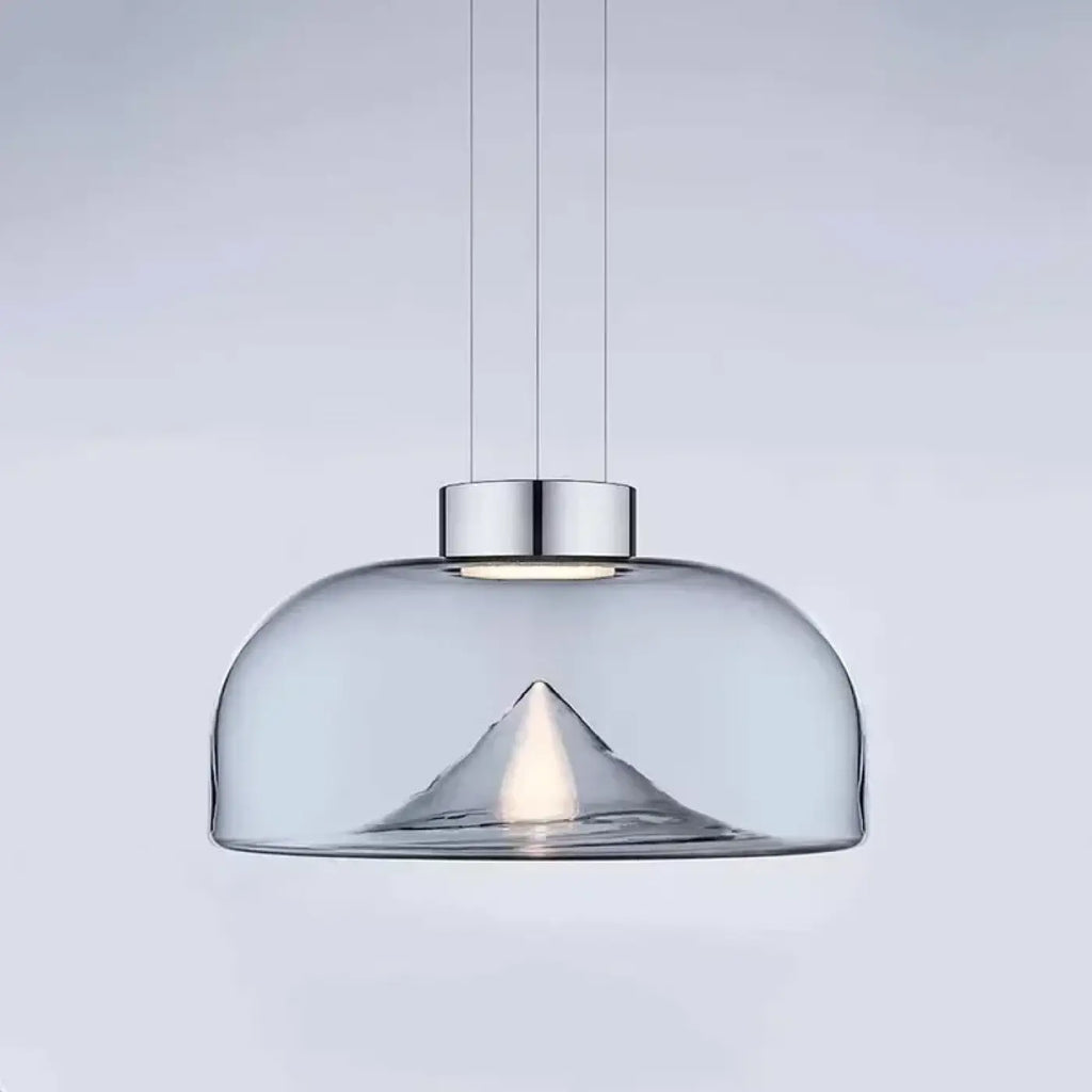 Suspension contemporaine en verre transparent fumé