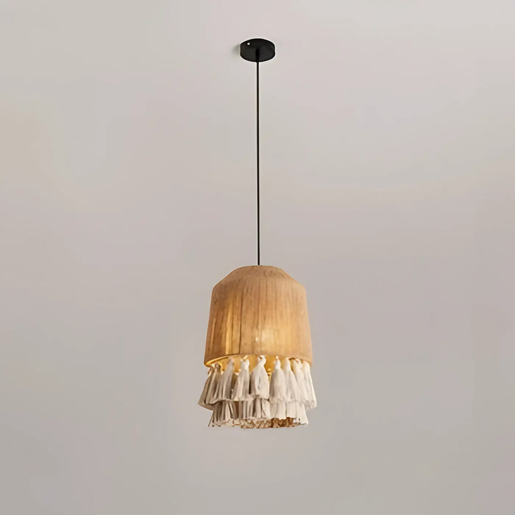 Suspension en corde naturelle à franges, trois modèles, S à XL