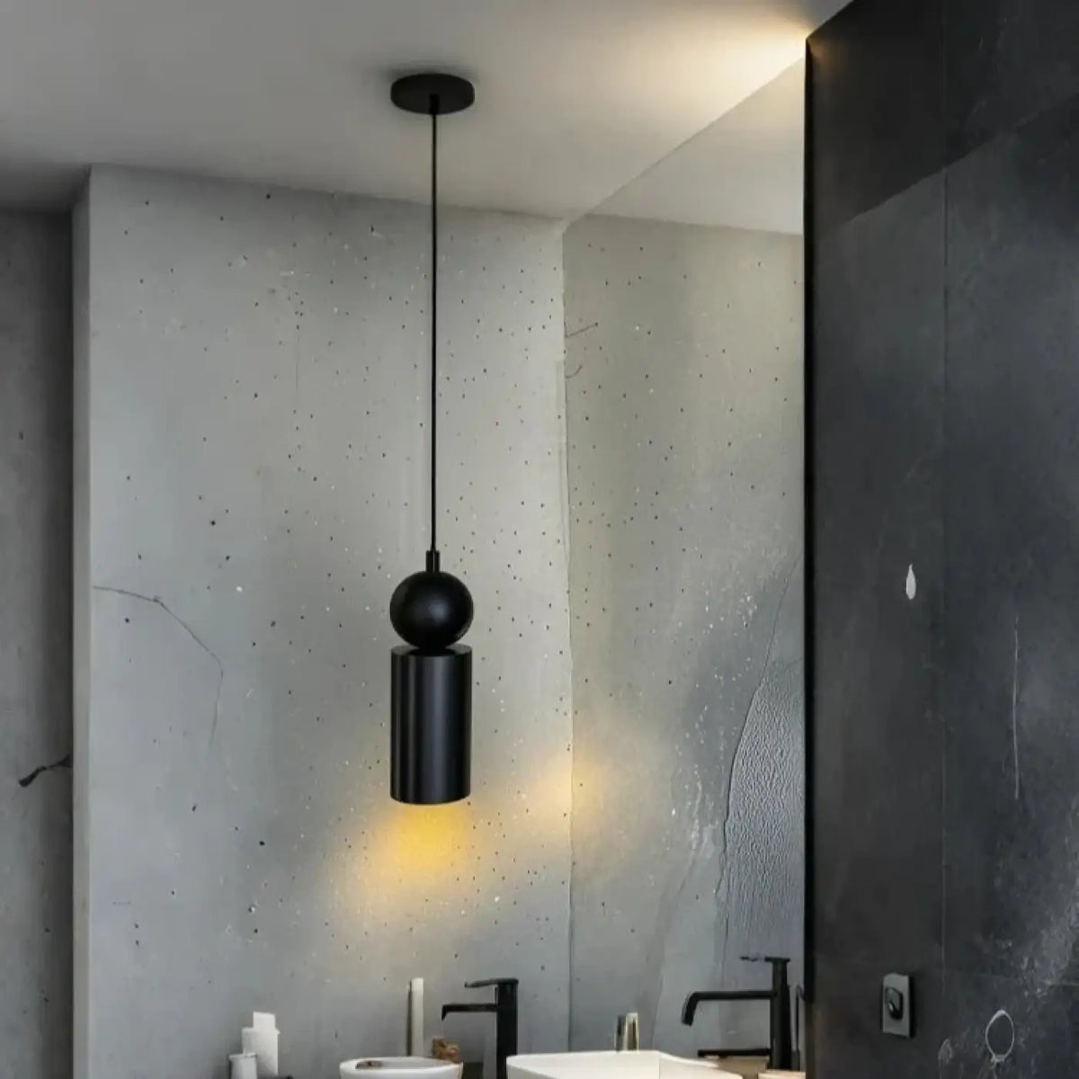 Suspension de cuisine moderne, finition dorée ou noire, noir
