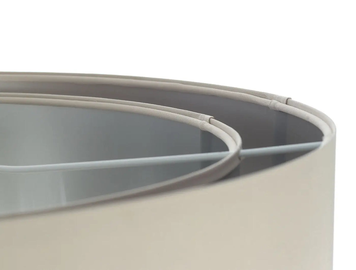 Suspension cylindre en tissu crème et argent, tailles S, M et L