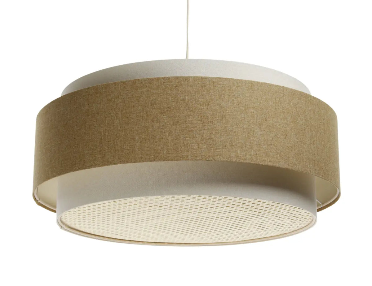 Suspension luminaire crème, caramel et écru, style bohème chic