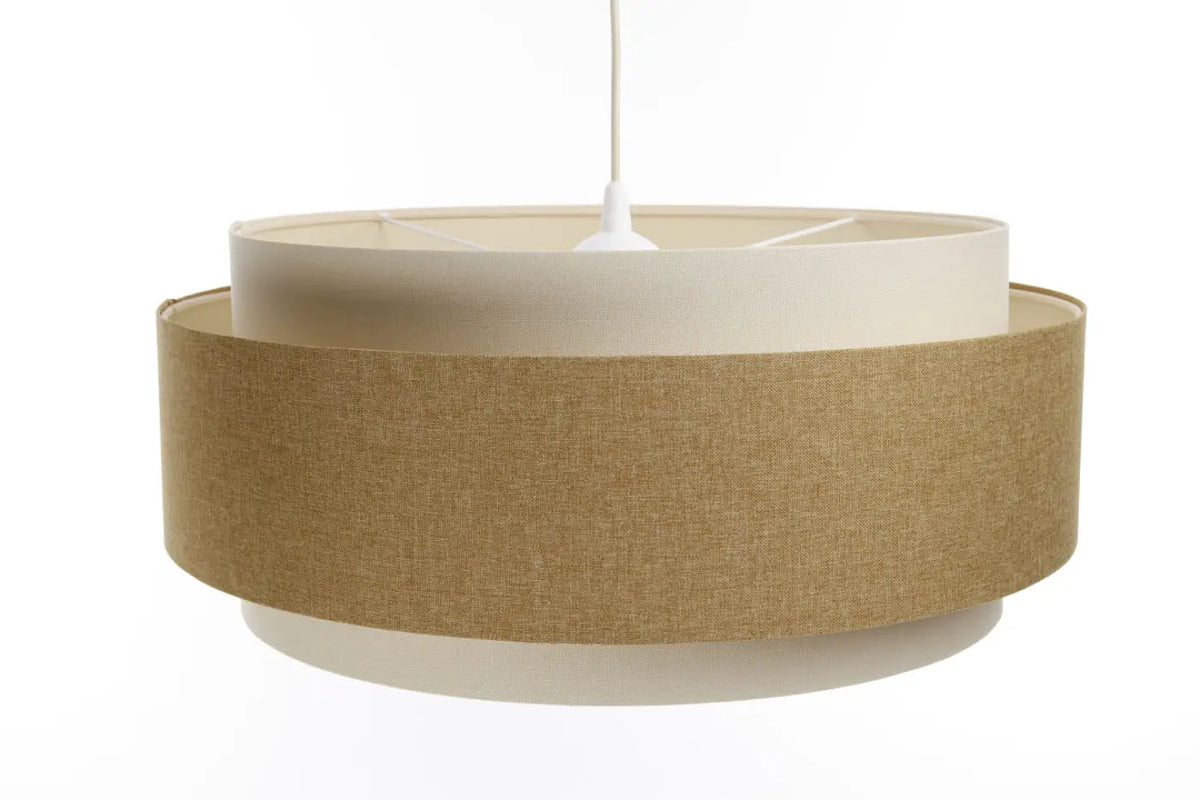 Suspension luminaire crème, caramel et écru, style bohème chic