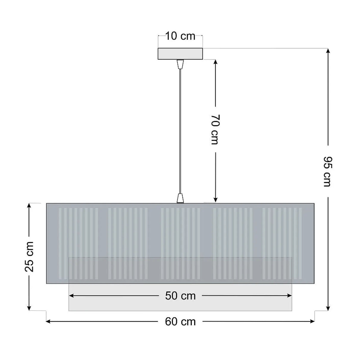 Suspension en tissu crème, design moderne, tailles S, M et L