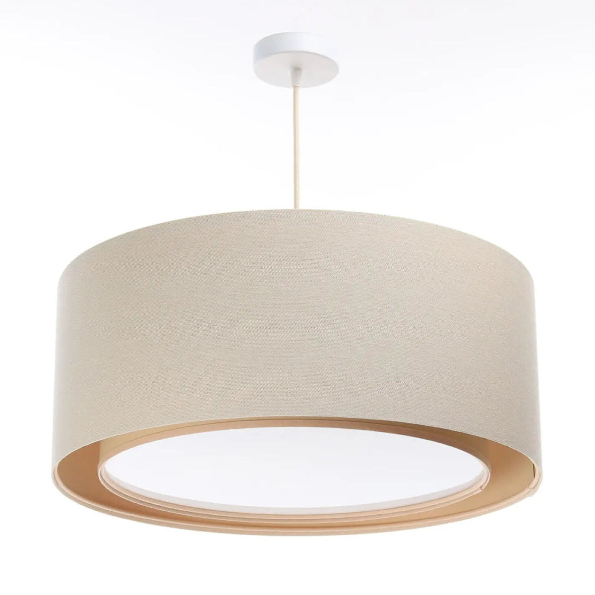 Suspension cylindrique en tissu crème, tailles S ou M