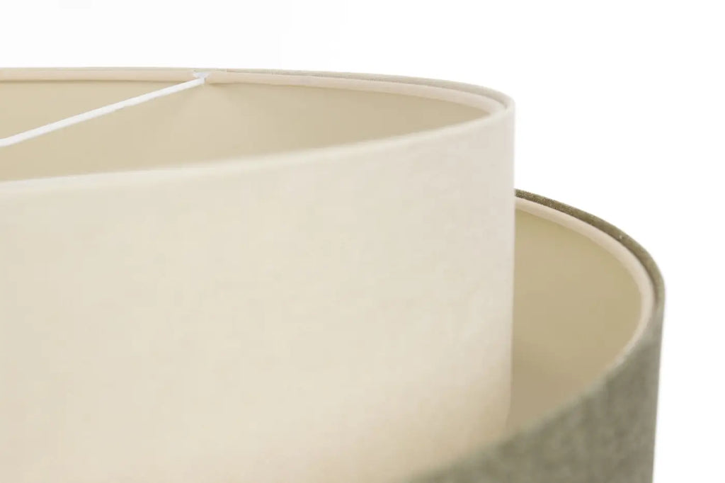 Suspension luminaire crème, olive et écru, style moderne chic