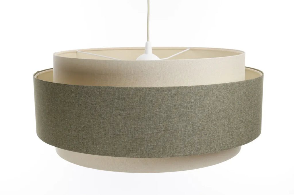 Suspension luminaire crème, olive et écru, style moderne chic
