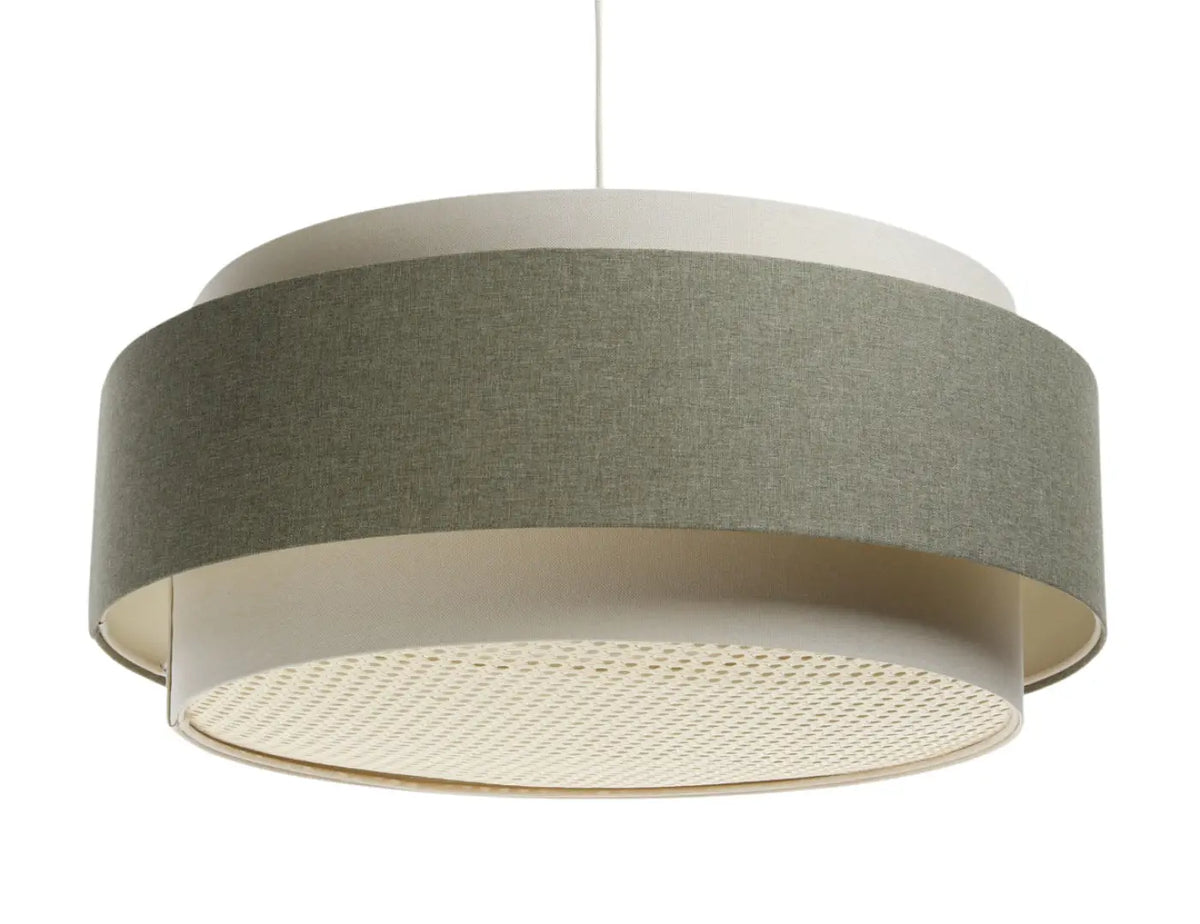 Suspension luminaire crème, olive et écru, style moderne chic