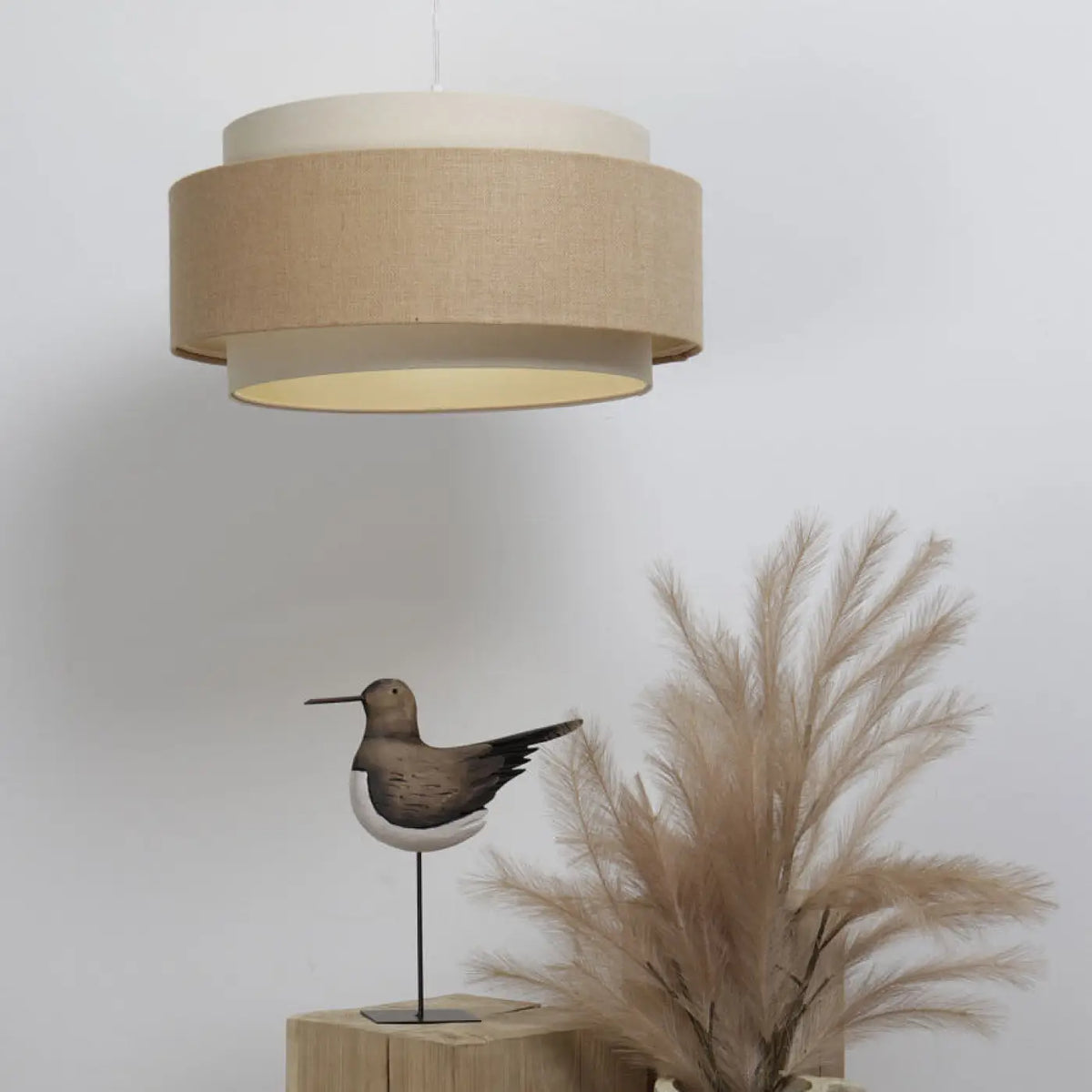 Suspension en tissu crème de 50 cm, style bohème minimaliste