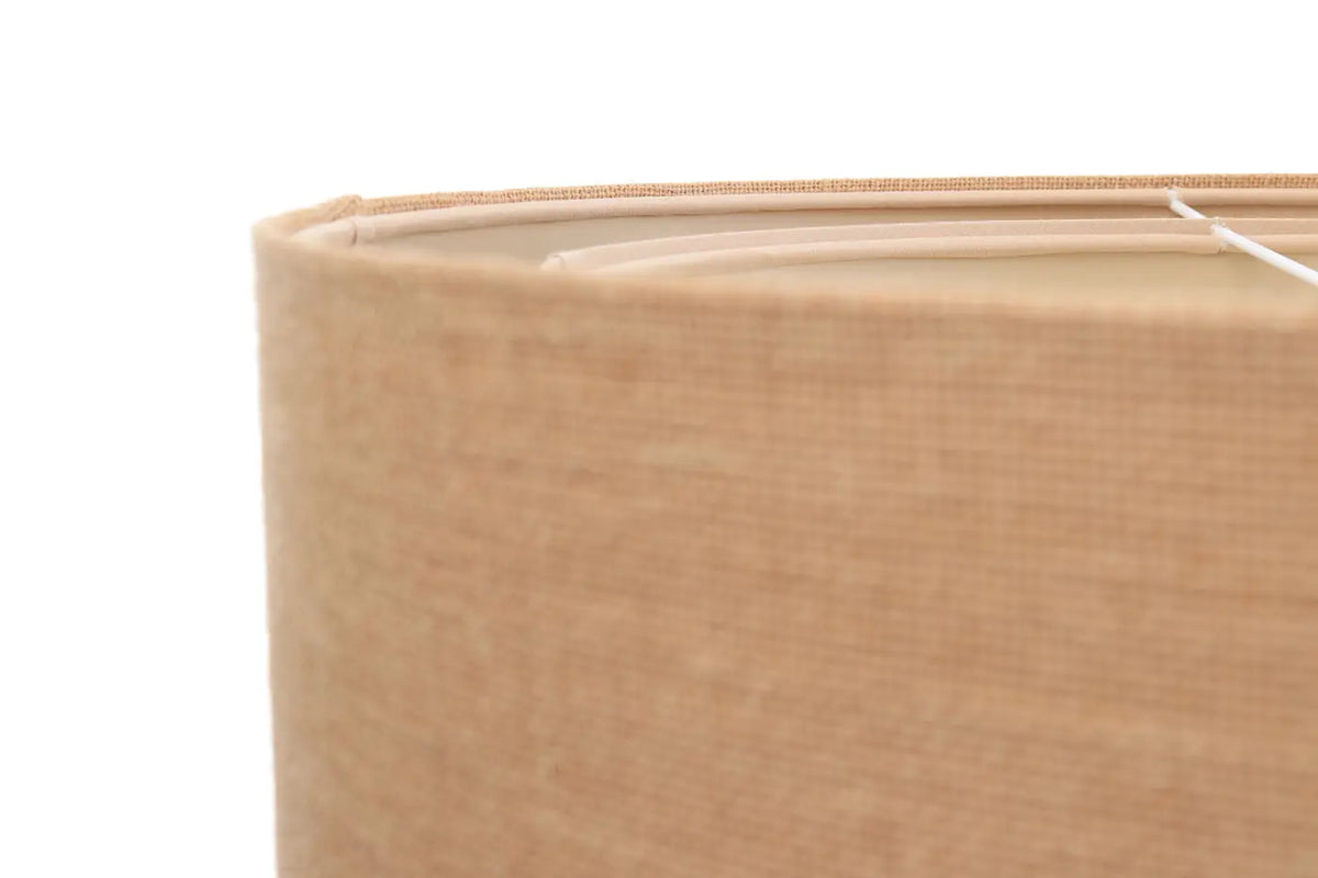 Suspension cylindrique en tissu beige et écru, style bohème, S à L