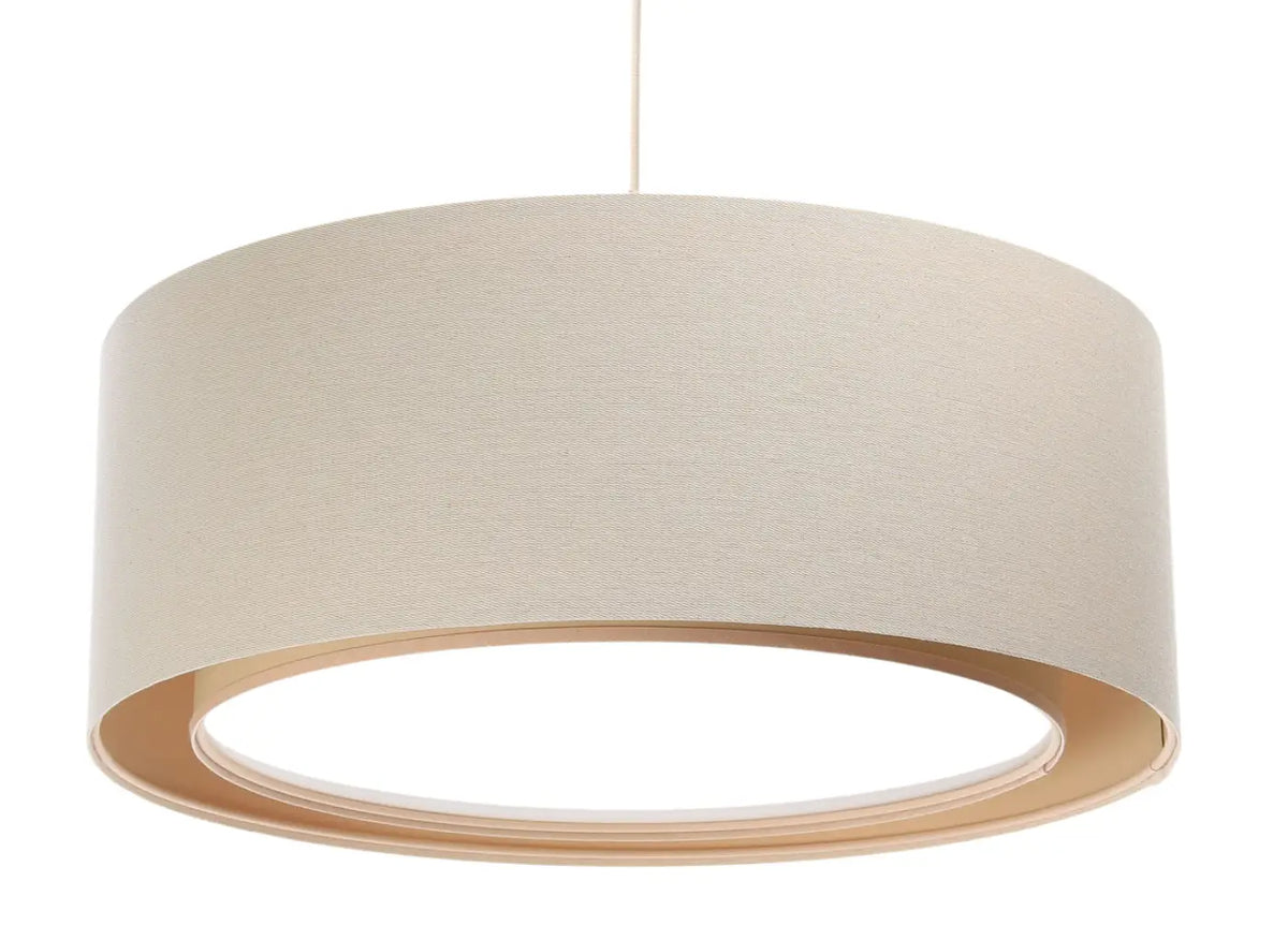 Suspension cylindrique en tissu crème, tailles S ou M