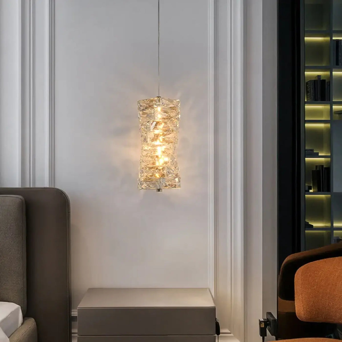 Suspension en cristal scintillant, forme allongée, tailles S ou M