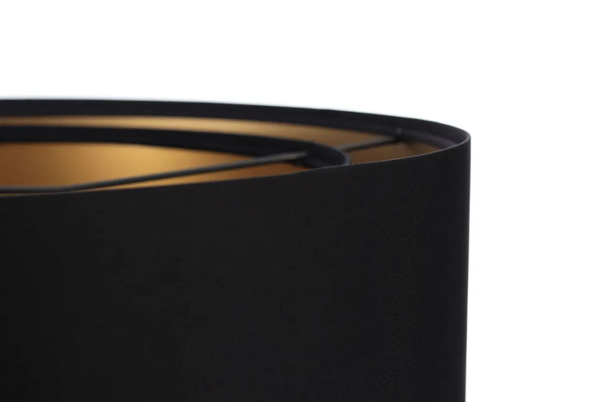 Suspension cylindrique en tissu noir, tailles S, M et L