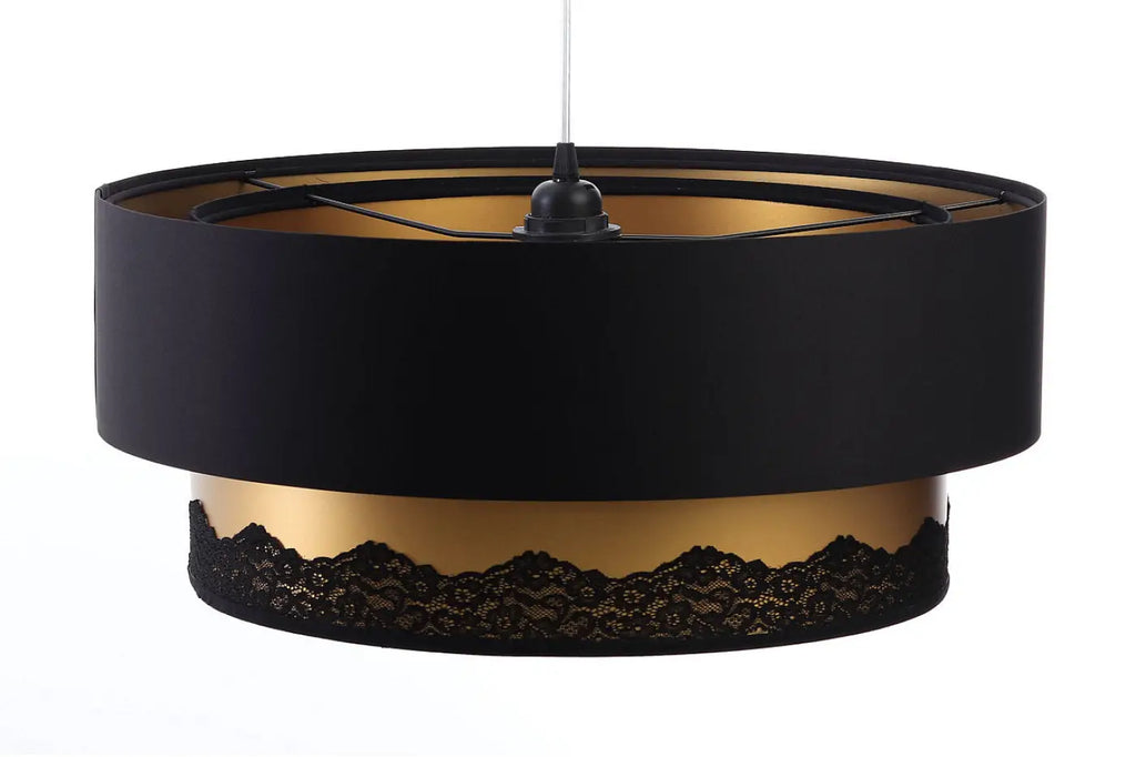 Suspension cylindrique en tissu noir, tailles S, M et L