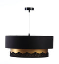 Suspension cylindrique en tissu noir, tailles S, M et L