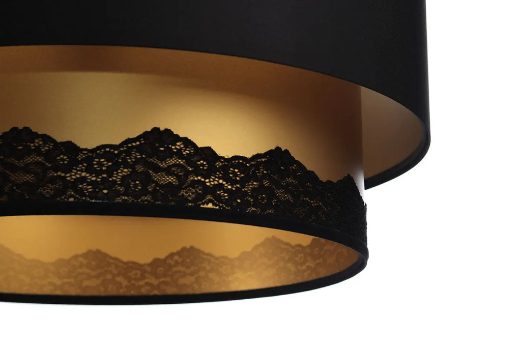 Suspension cylindrique en tissu noir, tailles S, M et L