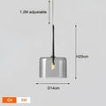 Suspension design à cylindres de verre, quatre teintes, gris