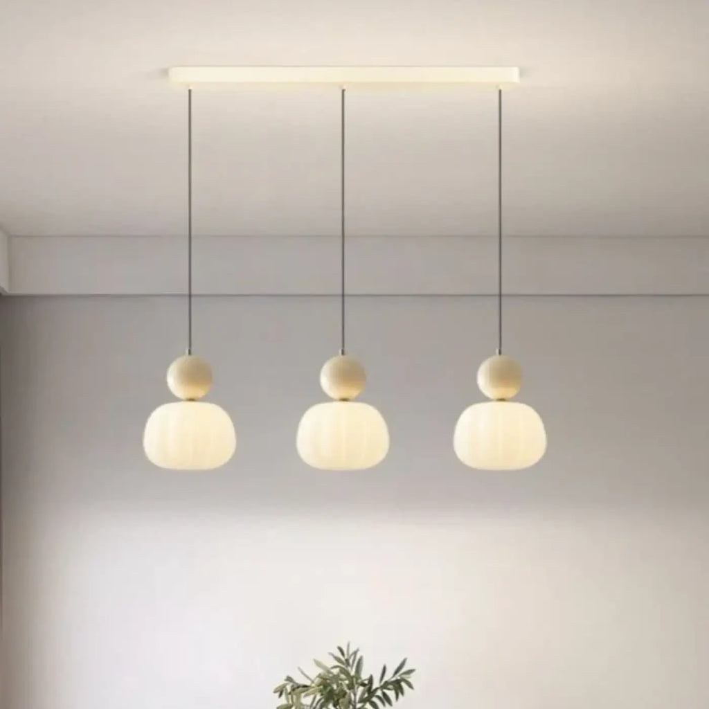 Suspension à abat-jour plissés, quatre coloris, beige