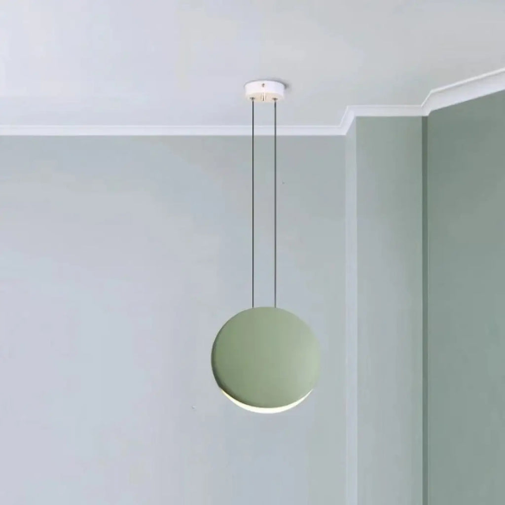 Suspension à disques flottants et halo lumineux, quatre coloris, vert
