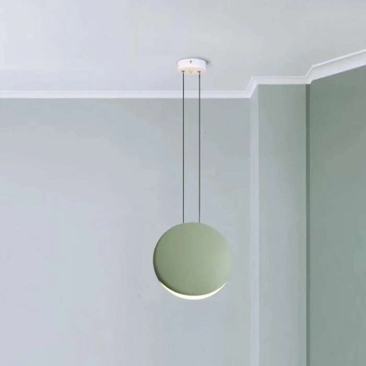 Suspension à disques flottants et halo lumineux, quatre coloris, vert