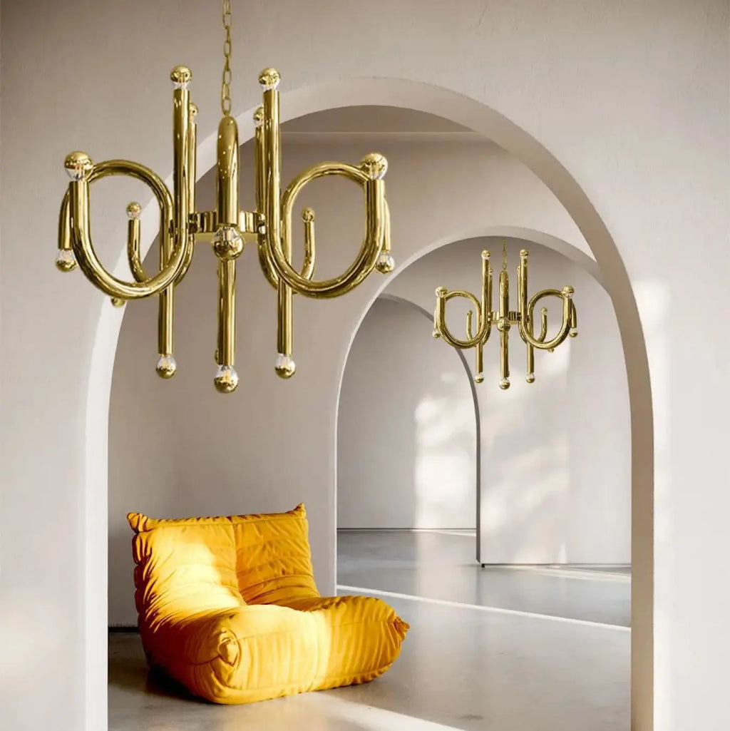 Suspension arrondie à finition miroir, argent ou doré