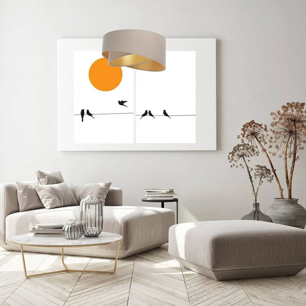 Suspension beige aux nuances dorées, tailles S et M